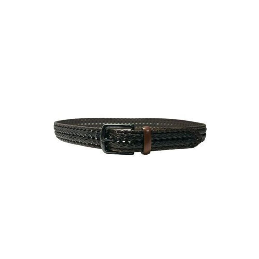 Columbia Hand Laced Black/Brown Woven Belt, Men's Large 38 40 Casual Business